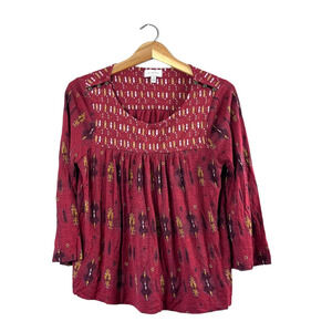 Women's Red Boho Lucky Brand Blouse M